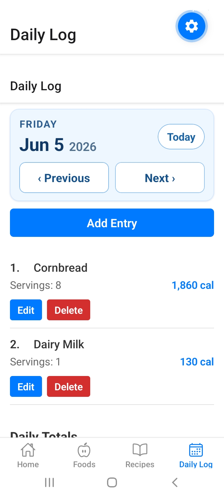 TrackEats mobile preview